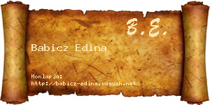 Babicz Edina névjegykártya